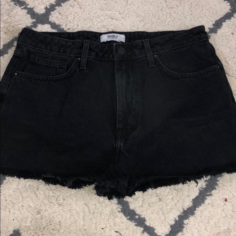 black high rise forever 21 mom shorts